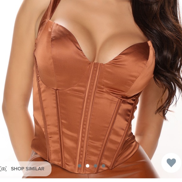 Fashion Nova - Satin Corset top - Size Small - Chocolate Color - Picture 5 of 7
